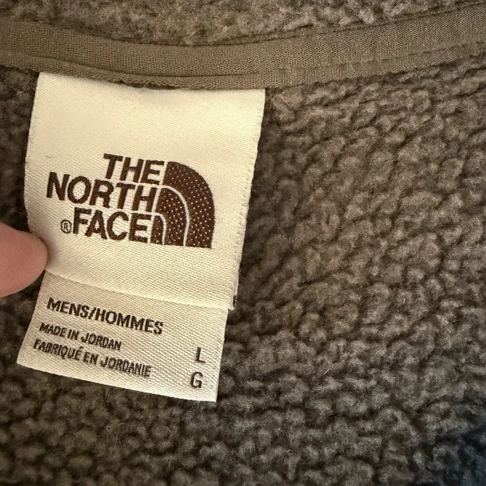 The North Face Gordon Lyons 1/4 Zip Jacket Mens L Green Fleece Pullover Outdoors